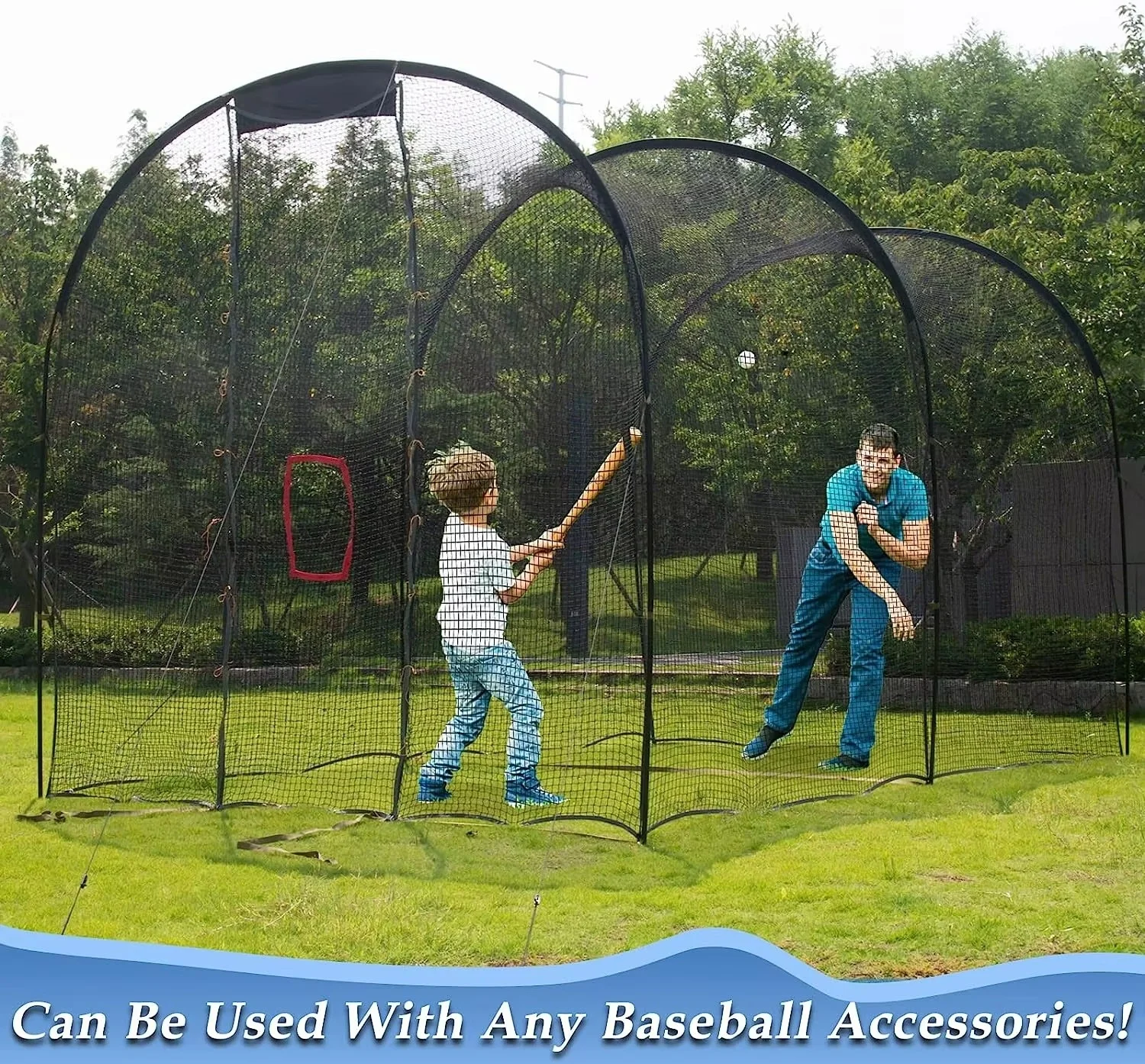 Baseball Batting Cage Heavy Duty Baseball Batting Cage for Backyard Baseball Softball Batting Cage Net and Frame Easy to Set Up
