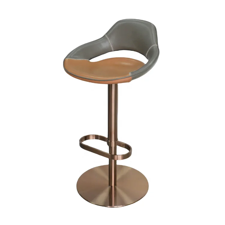 Luxury Rose Gold Custom Stainless Steel Bar Stool Base For Hotel Home Bar