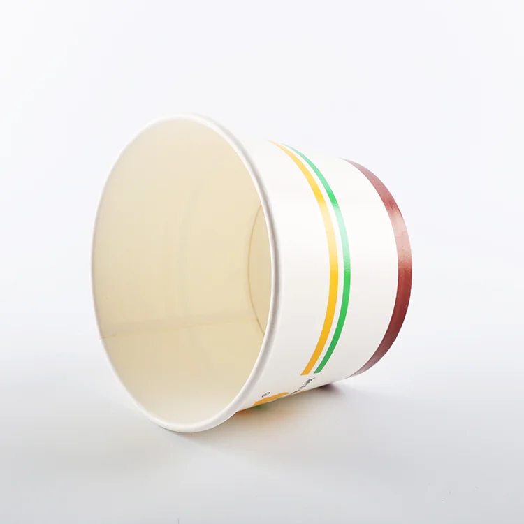 Wholesale disposable reusable custom printed food packing for popcorn soup ice cream fried chicken white paper bucket with lid