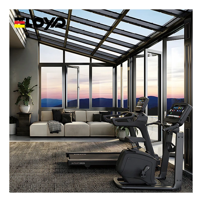 Eloyd movable patio enclosure solarium pre fab free standing sunrooms windows glass houses