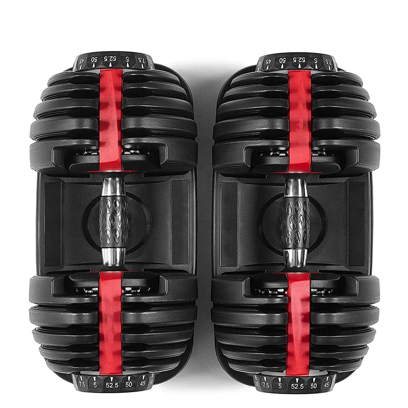 Fitness Dumbells Pair Adjustable Weight Dumbbells Set Commercial Cast Iron Logo Unisex Adjustable Dumbbell 24KG 40KG Black