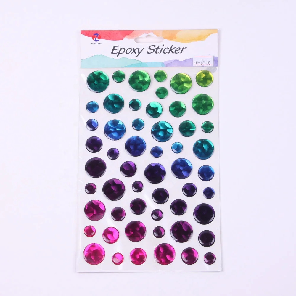 Epoxy Sticker 4 Color UV Varnishing PVC Sticker Decorative Sticker Promotional Gifts