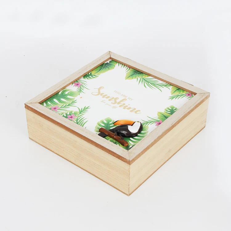 Декоративная деревянная коробка + квадратная шкатулка для украшений Подарочная