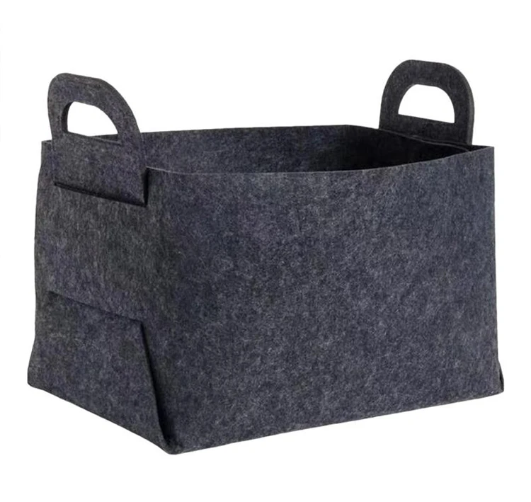 Cheaper felt Folding basket home Organizer felt storage basket for Dirty clothes toy books