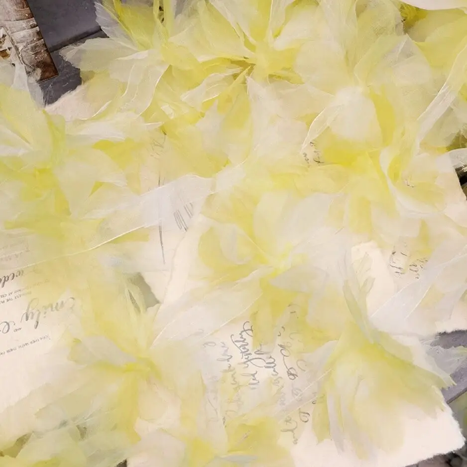 13cm Multicolor Organza Gradient Lace Fabric 3D Flower Decoration Accessories Wedding Dress Corsage Fabric