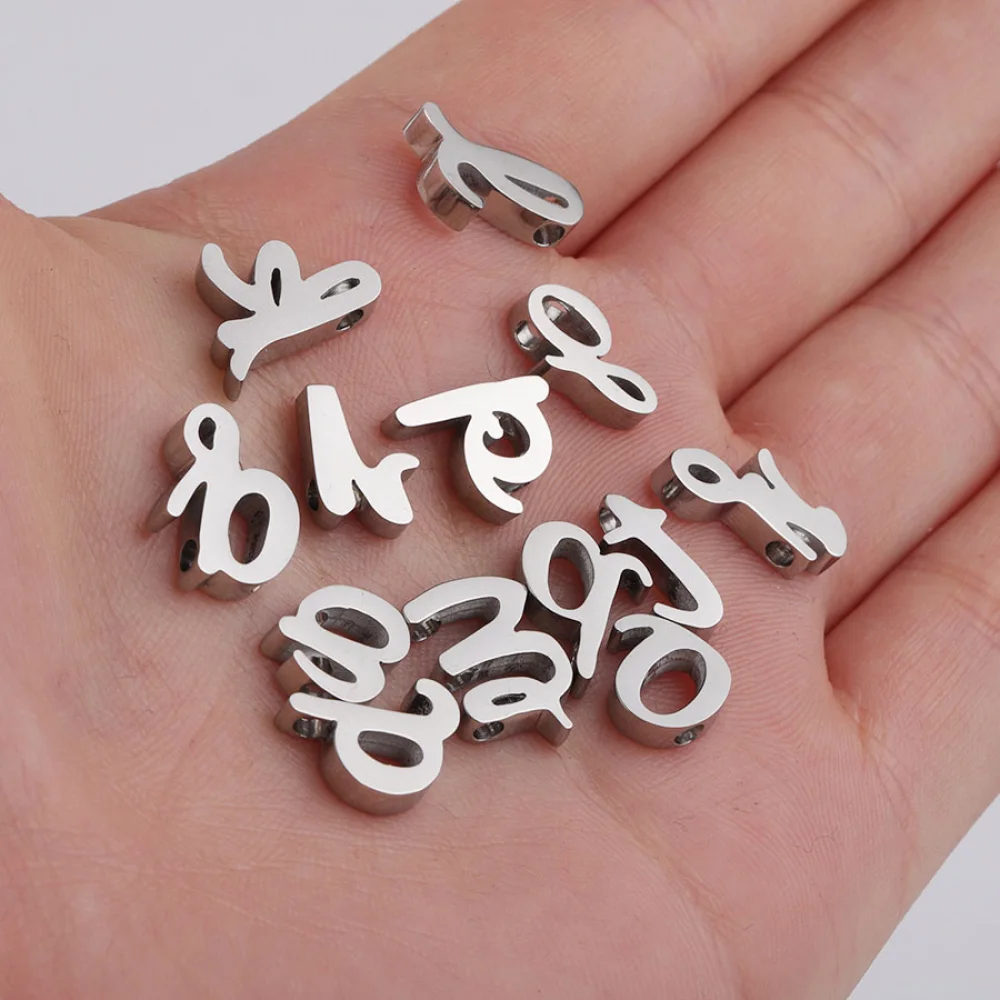 Jewelry Manufacturer Wholesale Stainless Steel Initial Charms Diy 26 Letter Alphabet Pendant For Necklace Bracelet