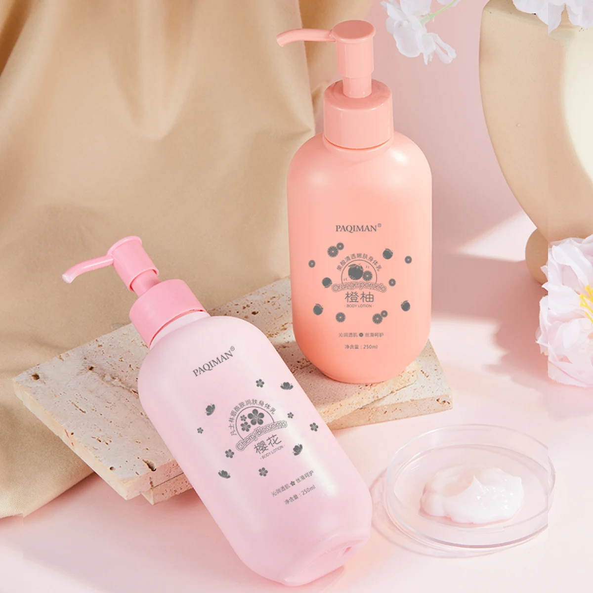 Custom Private Label Organic White Bodi Lotion Remove Spots Body Cream Moisturizing Cherry Blossoms  Whitening Body Lotion