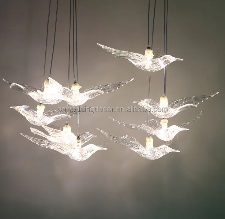 Wholesale Hanging Birds Acrylic Bird Transparent for Hotel Wedding Event Ceiling Decoration
