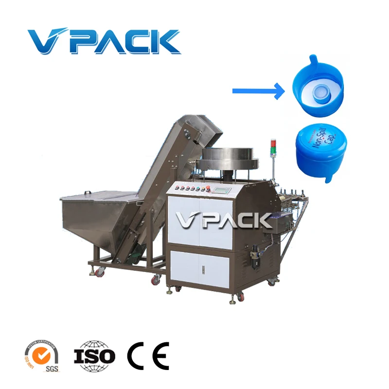 5 gallon bucket bottle cap gasket machine/inserts wads into bottle water caps/High-speed, automated/20L18.9L barrel lid