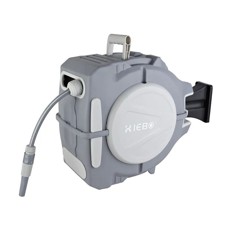 
China good quality stable wall mounted 3/4' fitting 65ft 20m auto rewind water hose reel 