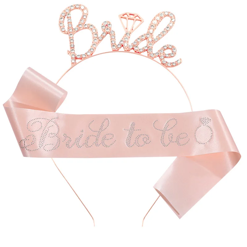 Повязка на голову лента для девичника свадебная корона Хрустальный бриллиантовый пояс