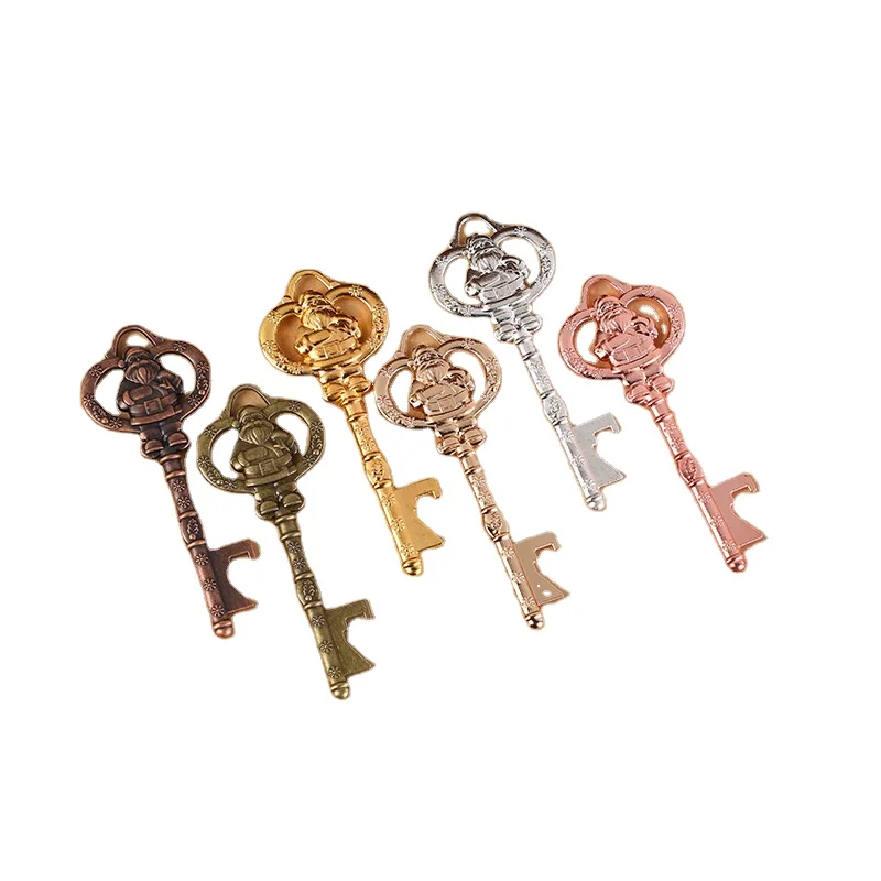 T784 Christmas promotional products vintage key bottle opener beer keychain Santa Claus key