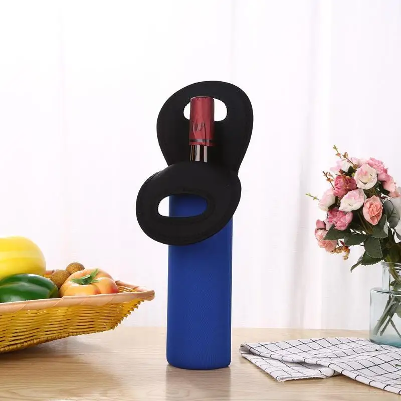 OEM 37*12CM Neoprene Wine Bottles Cooler Neoprene Black Wine-bottle Bag Protective Sleeve Covers