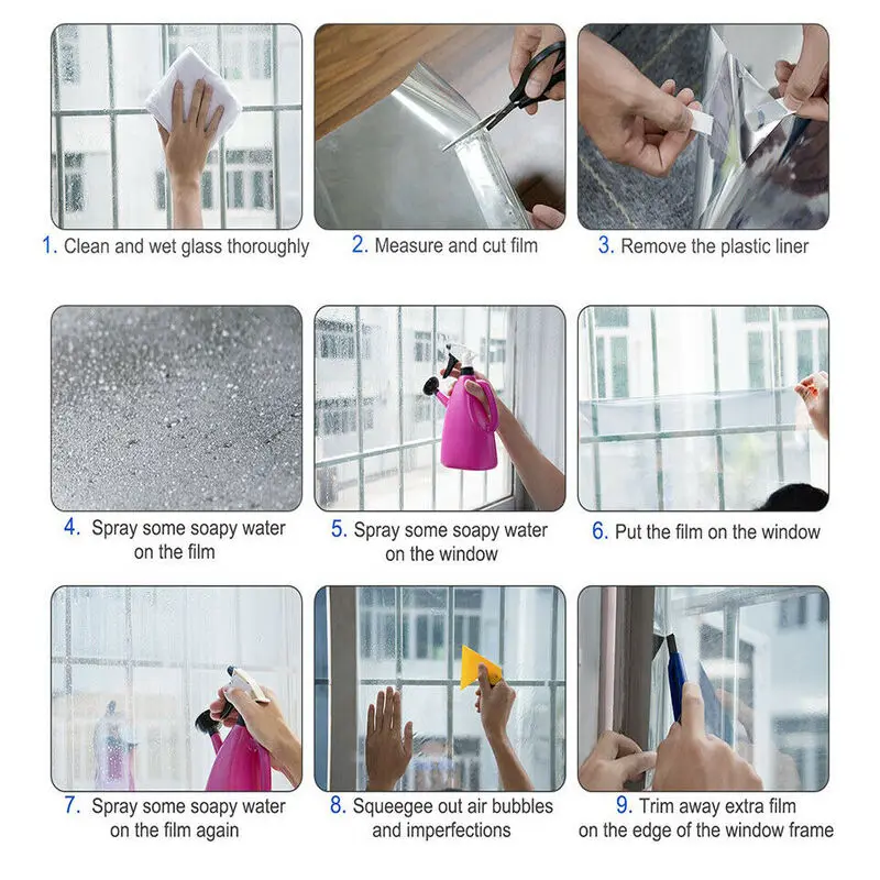 UV Rejection Heat Insulation Building House Window Glass Solar Tinting film One Way Vision for Architecture