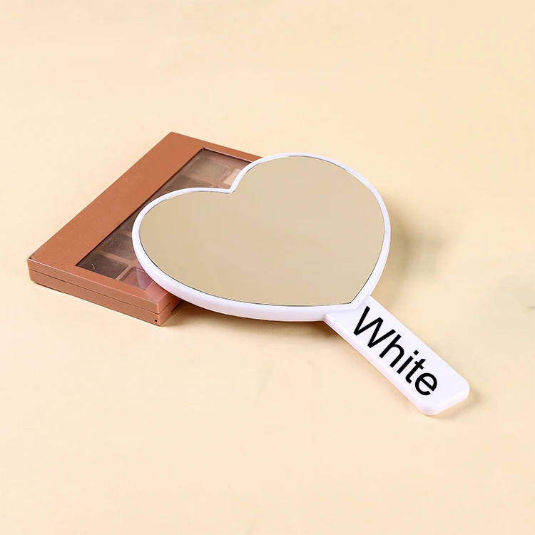 Heart Shape Handle Mirror Cheap Wholesale Portable Makeup Mirrors Customized Logo Private Label Glass Mirrors