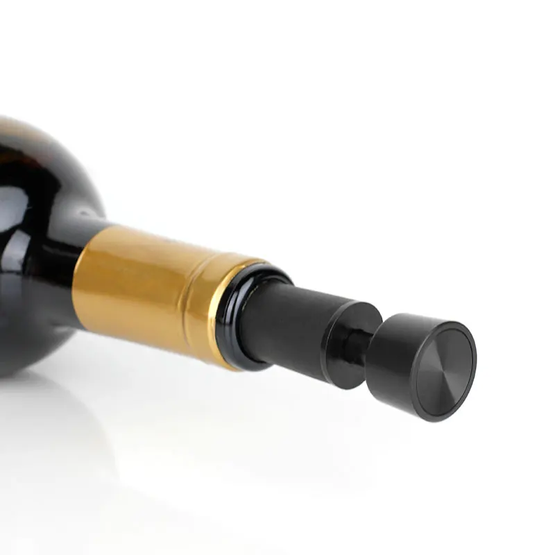 In Stock Wine Accessories Black ABS Silicone Vacuum Sparkling Wine Bottle Stopper Custom for Wine Bottles