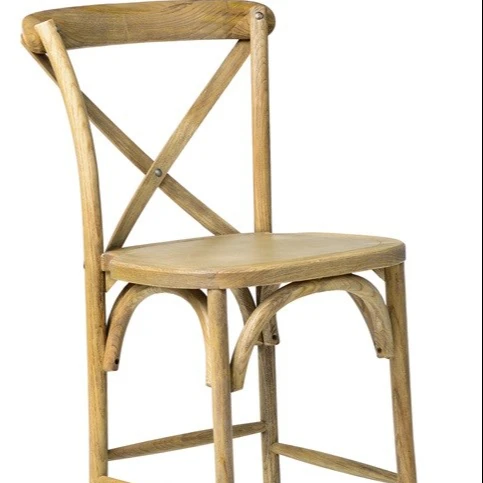 Modern new design wood bar chair high stool dining chair cross back high chair