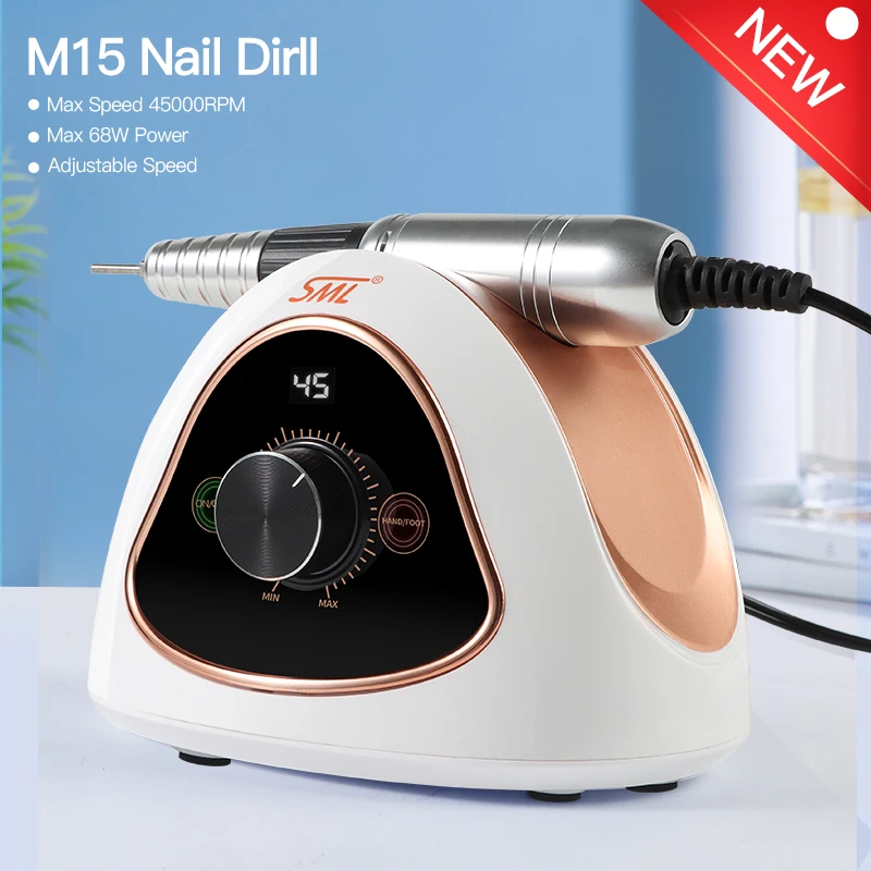 SML New Design M15 Manicure Pedicure Nail Art Polisher 45000rpm Acrylic Nail Drills Nail Art Manicure Tool Set
