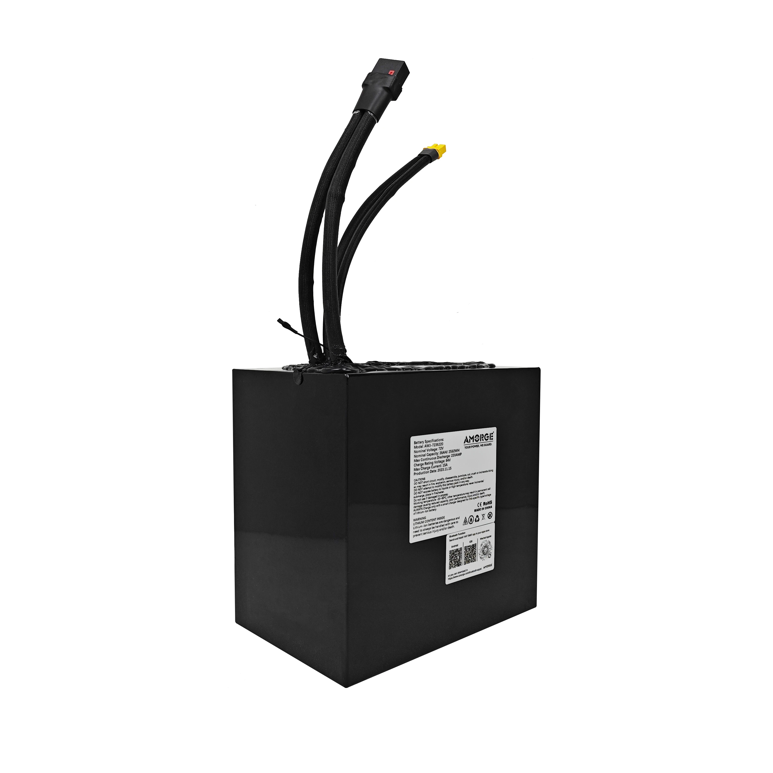 AMORGE 72V 36AH 220AMP литиевая батарея с ANT Bluetooth BMS