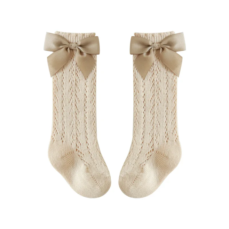Newborn socks Class A Combed Cotton Mesh Breathable High Barrel Wooden Ear Edge Boneless Baby Socks