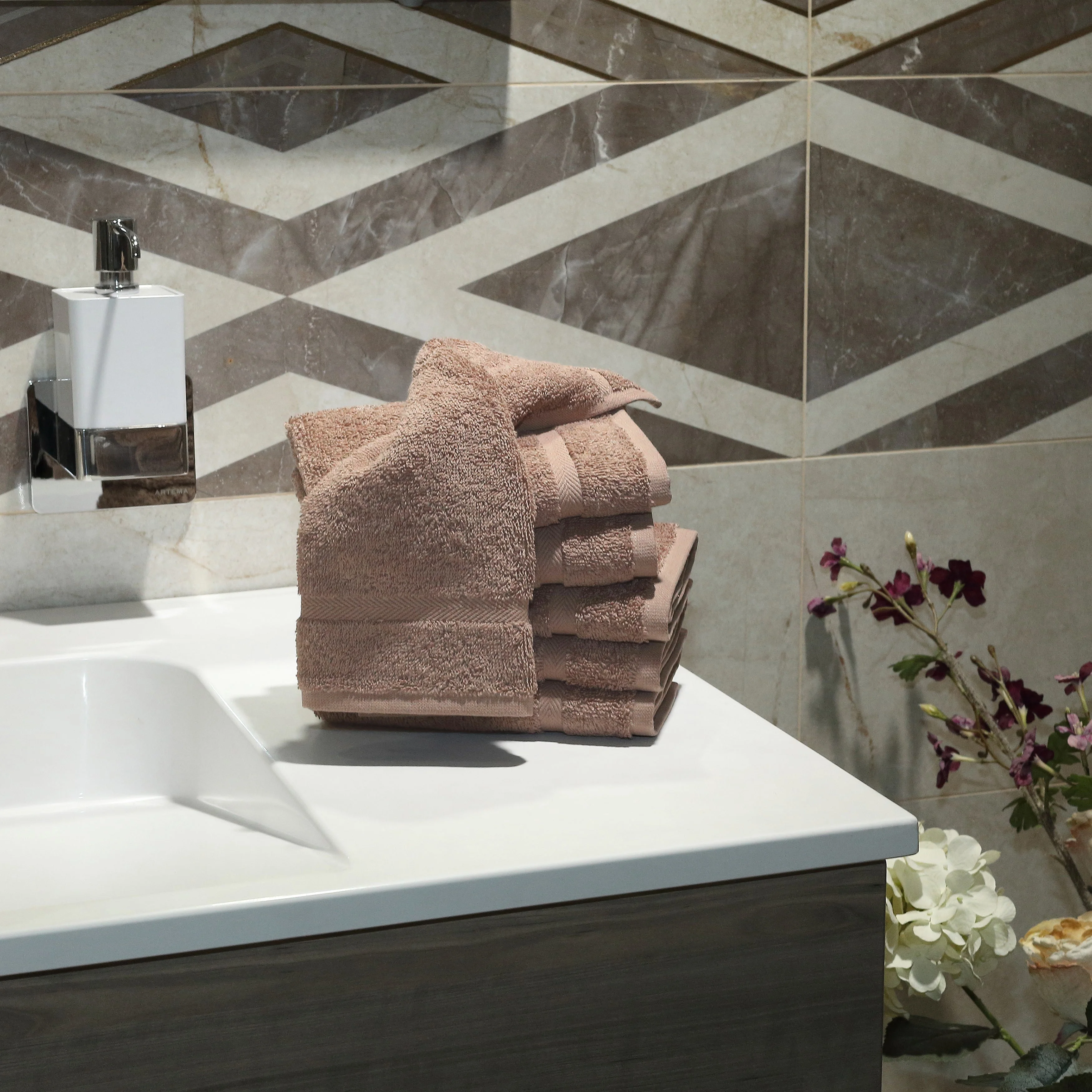 Spa Hotel White Towels 100% Cotton Terry Washcloth Custom Bath Towel
