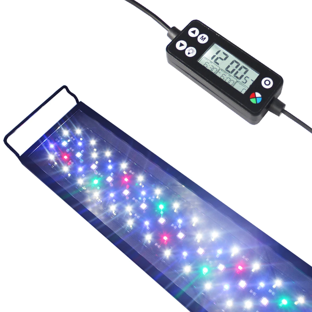 Full Spectrum Smart DIY & WRGB Color 75CM 90cm 120cm  Waterproof Led Fish Tank Light Simulating Sunlight with LCD Monitor