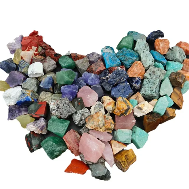 Wholesale crystal spiritual raw crystal stones natural multi color mix quartz crystal rough stone for Decor