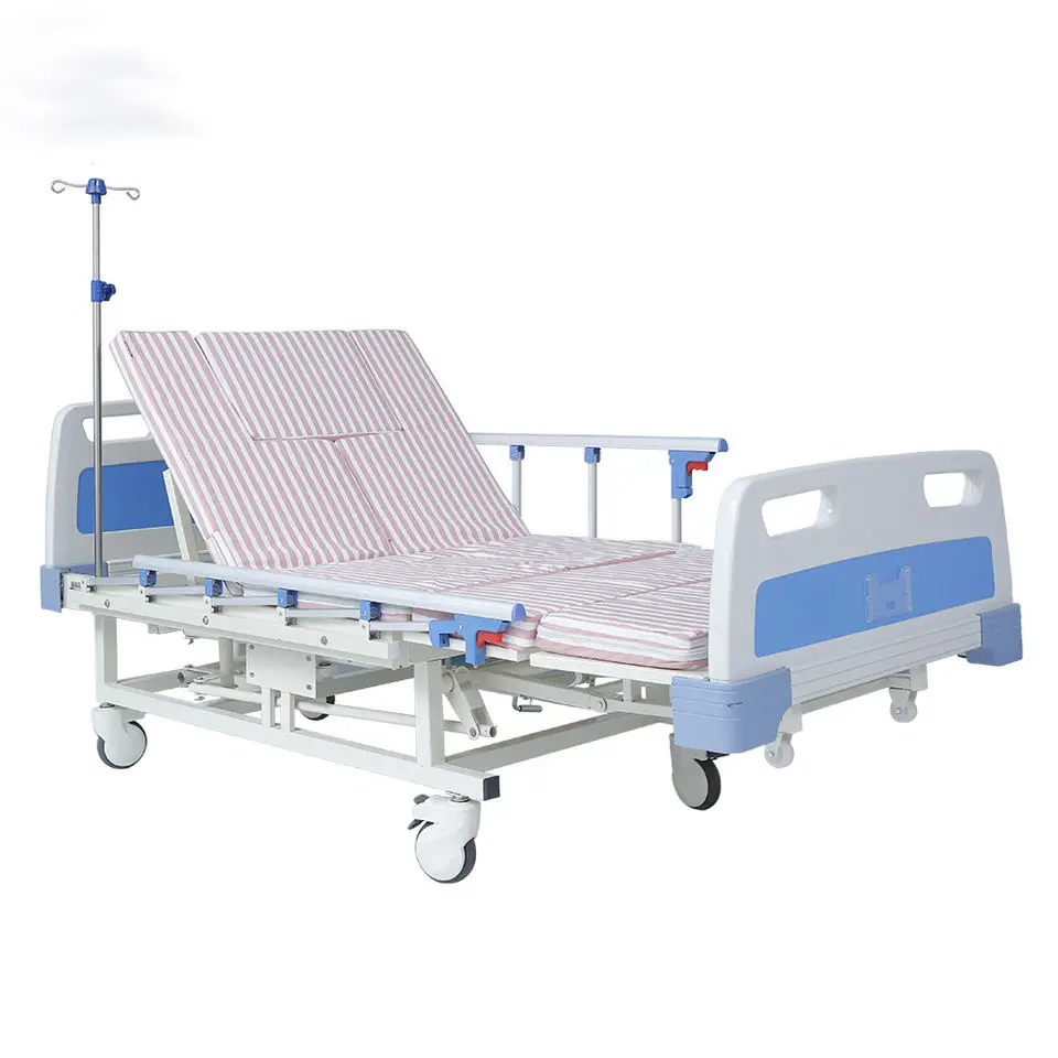Household multifunctional manual nursing bed medical turning over hospital bed full curved five function medical bed