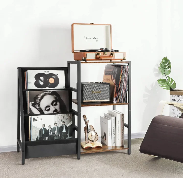 Record Player Stand Turntable Stand with 3-Tier Vinyl Record Storage Record Player Table