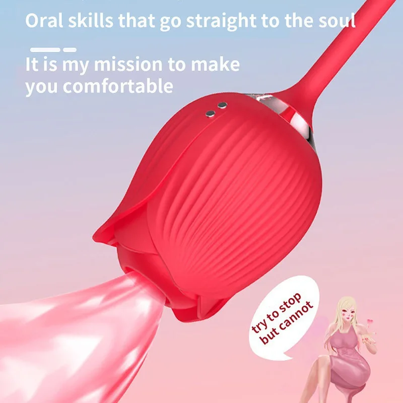 Hot Sale New Rose Flower Shape Sex Products Shop Licking Sucking Rose Vibrator Sex Toys Female Rose Vibrator