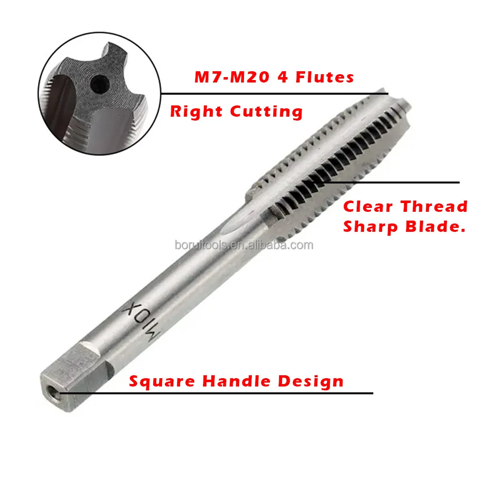 SUBORUI Right Hand M2 M2.5 M3 M4 M5 M6 M8 M10 HSS Metric DIN352 Straight Flute Screw Threading Taps Drill Set for Machine Metal