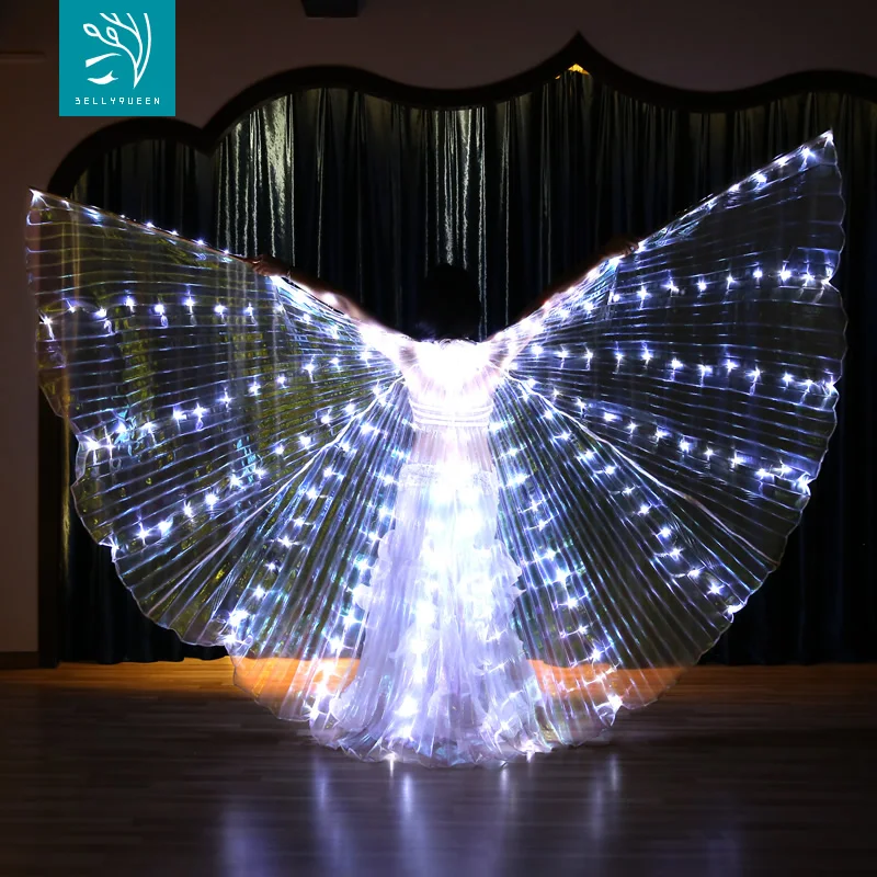 Одноцветные 216 светодиодов для танца живота, крыла Исиды для дам, BellyQueen