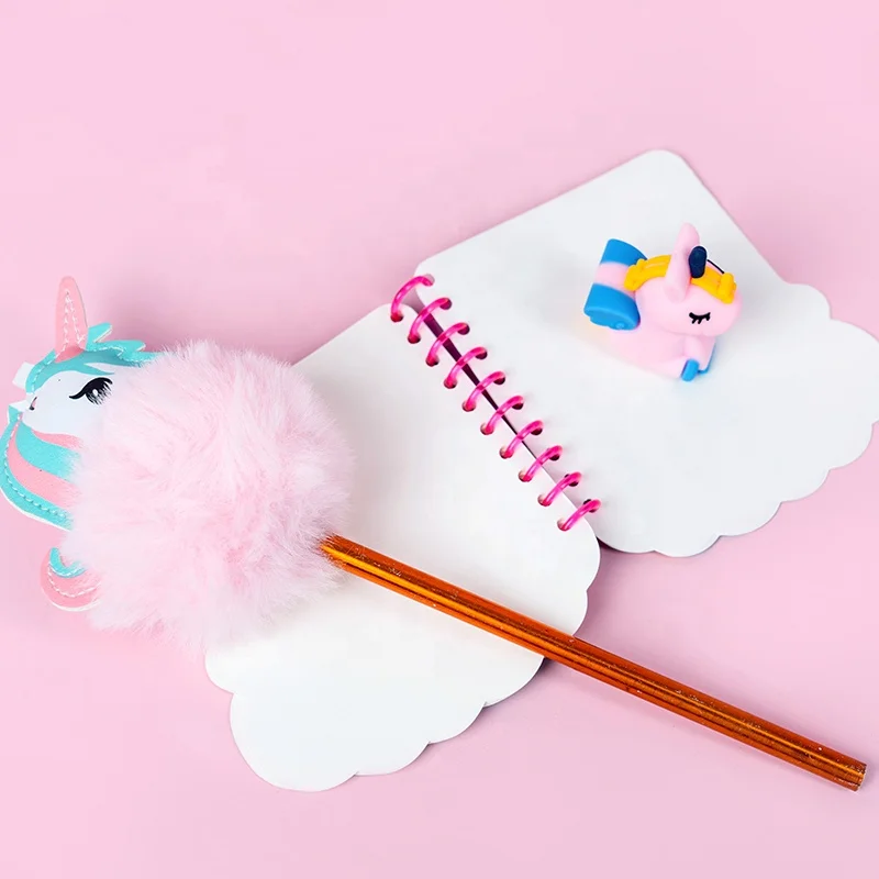 OEM Service Kids School Gift Stationery Set Unicorn Cute Kawaii Diary Notebook Set for girlsgift