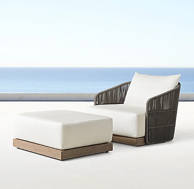 Furniture Fabric Seat Aluminum Modular Corner Patio Garden Sofa Set with Coffee Table Top Fairy Steel Wood