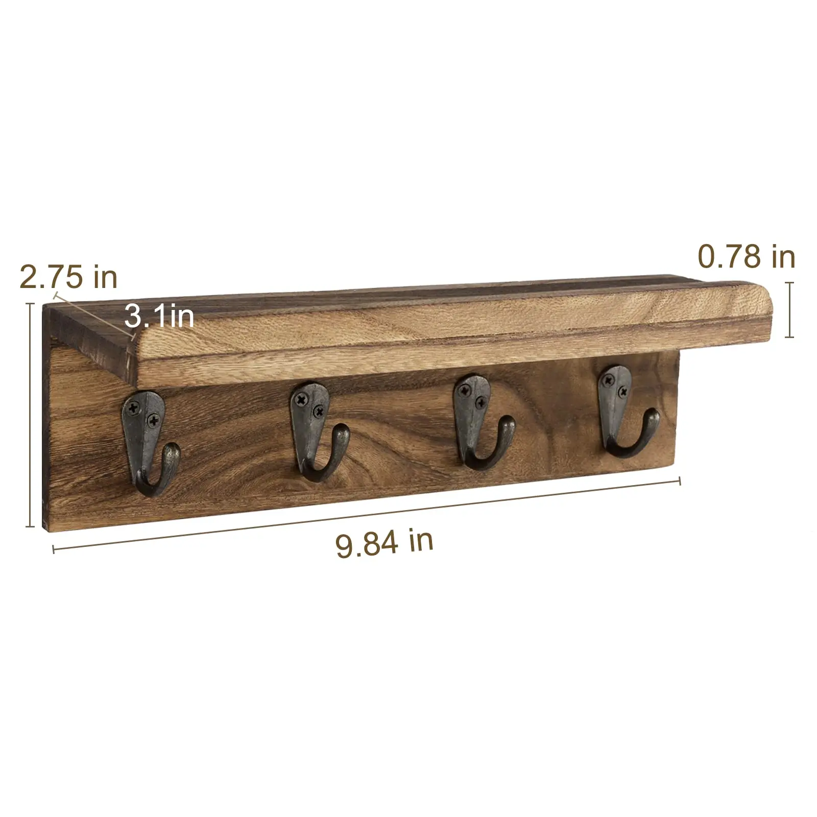 custom high quality Living room wall mounted shelves wooden Storage Holders Folding Key wooden key rack