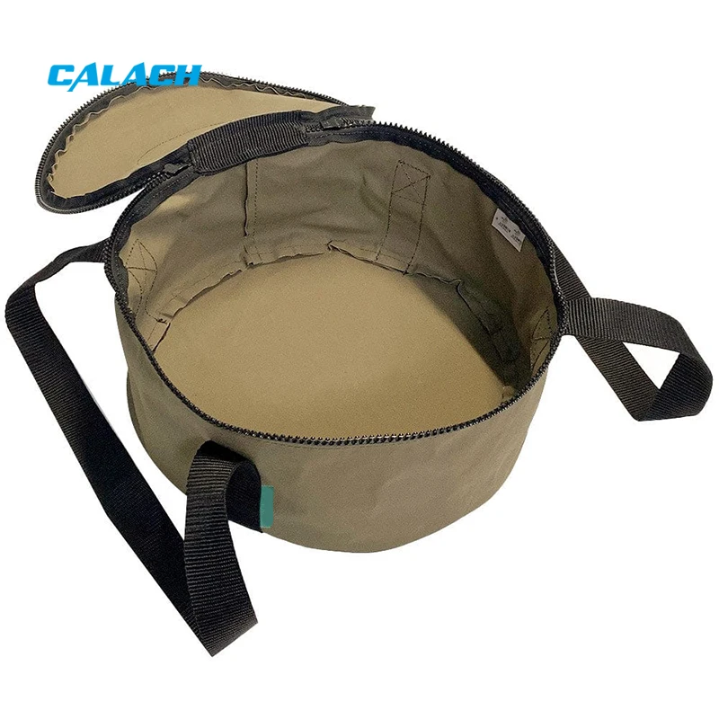 Outdoor heavy duty waterproof 12inch dutch canvas camp oven carry bag for camping storage