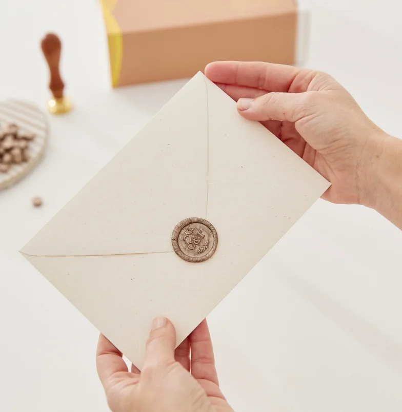 customized logo wax seal hot stamping envelopes