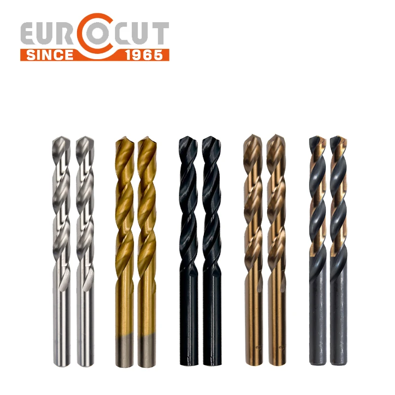 EUROCUT Factory High Quality HSS Drill Bit M35 Straight Shank Twist Drill Bits for Stainless Steel Drilling