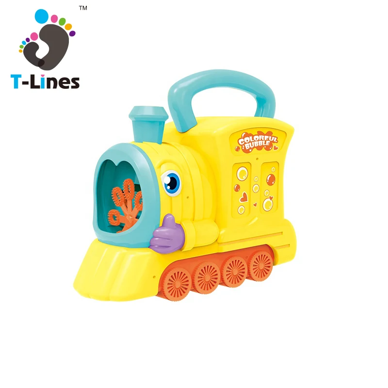 Summer children  outdoor bubble fun hand crank bubble train toys