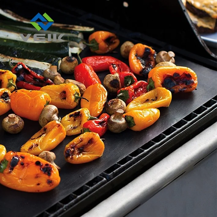 customized fireproof charcoal ptfe non-stick bbq grill mat cooking sheet oven liner