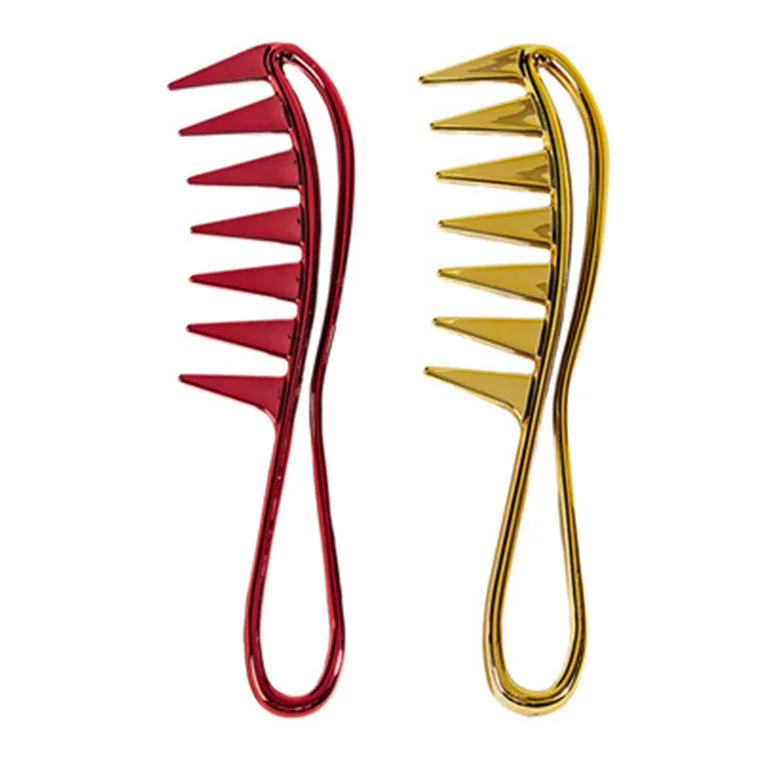 Professional electroplating wide tooth comb oil head style household hairdressing antistatic combCushion Brush