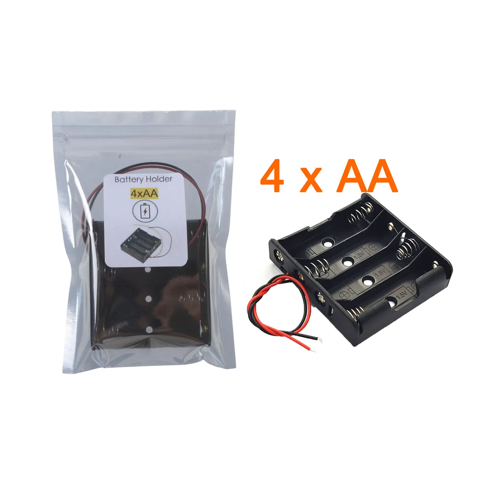 4 Slot AA Battery Storage Case Holder Storage Box Multi Purposes DIY 4*AA 6V Battery Holder With Lead Cables