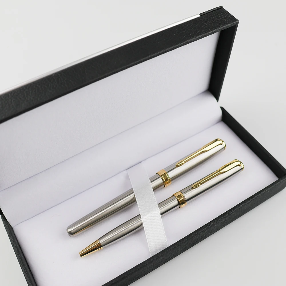 GemFully suppliers luxury business stainless steel ballpoint pen promotional pen with customizable logo