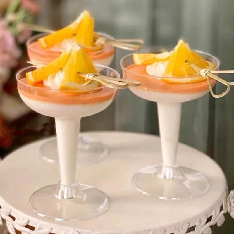 2 Pieces Disposable Clear Plastic Martini Glass Margaret Goblet