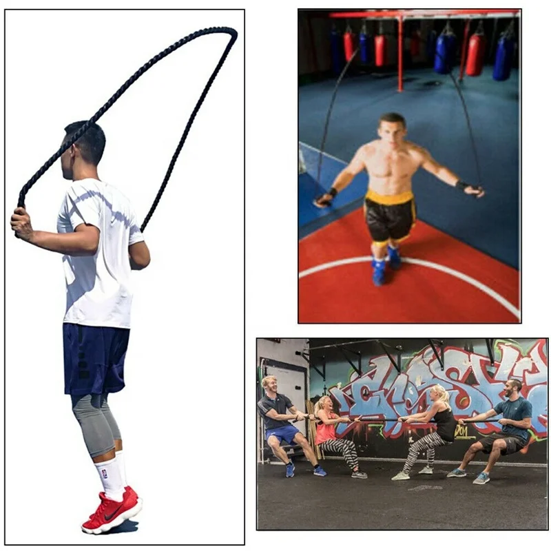 Power Training Improve Strength Building Muscle Fitness Weighted Battle Skipping Heavy Jump Ropes