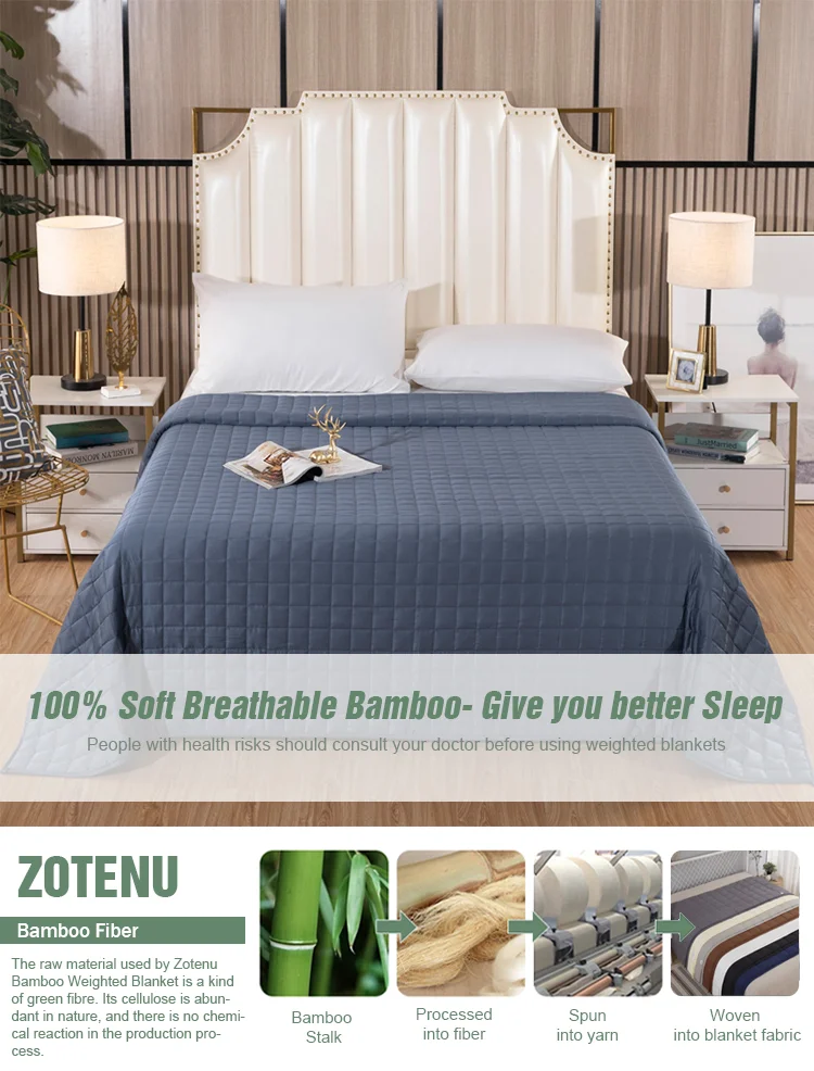 Factory Wholesale 7 Lays Oeko Tex Certified Bamboo Weighted Blanket For Adult