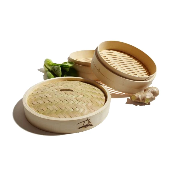 Wholesale price high quality eco friendly 10 inch 2 tier bamboo steamer