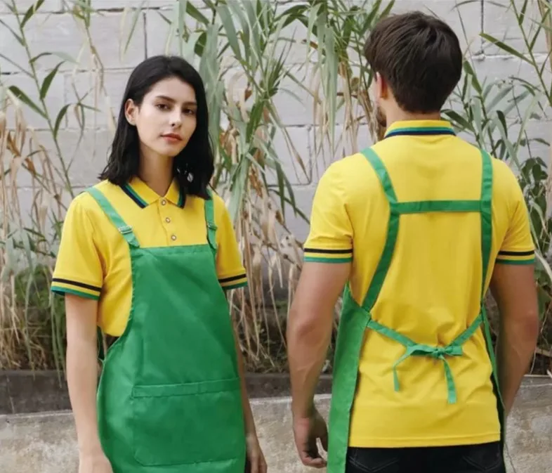 Amazon Wholesale  Chef Cooking Apron Custom Logo Half Waist Maid With Pocket