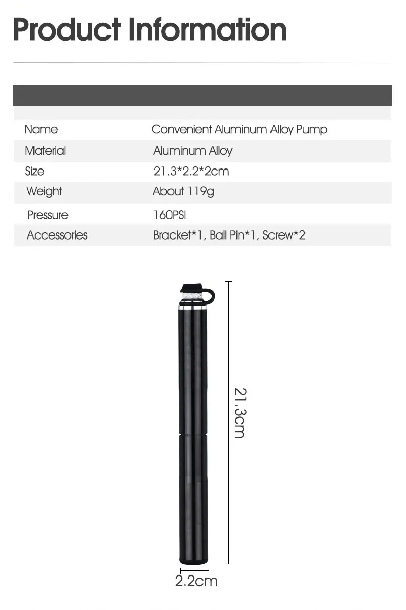 Hand Mini Basketball Hand Air Mini Air High-Pressure Mini Portable Hand Bicycle Pump Bicycle Pump With Pressure Gauge