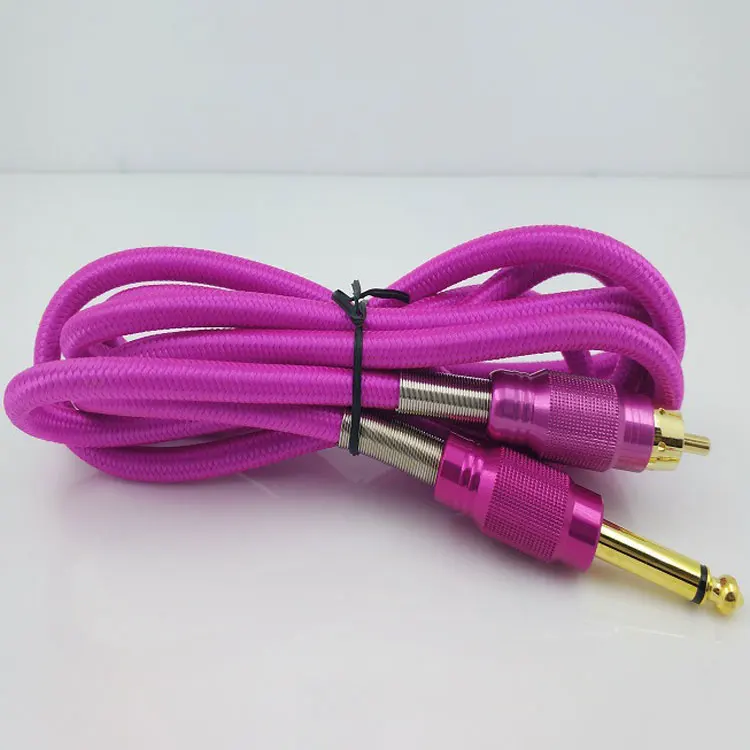 Kissure 1.8m  RCA jack tattoo machine interface cable Clip Cord Switch Hook Line For Conversion kit Power Supply